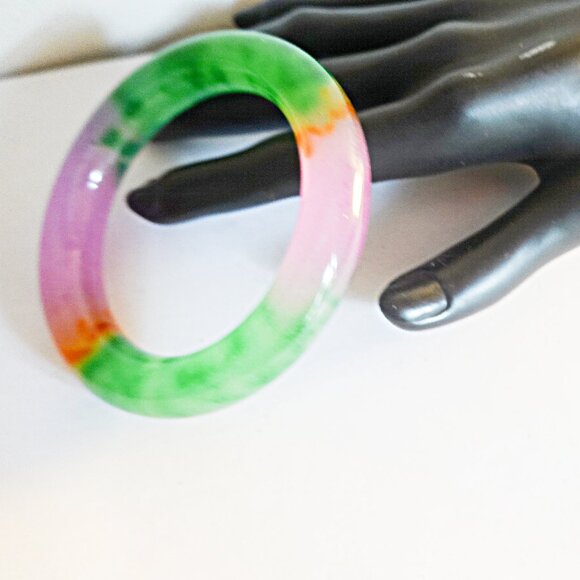 Chinese Jade Small Wrist Bangle Bracelet - Picture 3 of 4